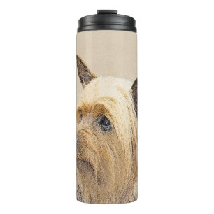 Silky Terrier Painting - Niedliche Original Dog Ar Thermosbecher