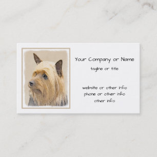 Silky Terrier Painting - Niedliche Original Dog Ar Visitenkarte