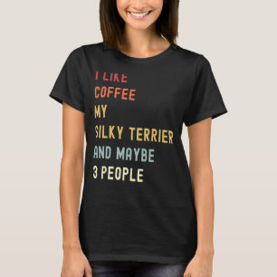 Silky Terrier Retro Hund und Kaffee T-Shirt