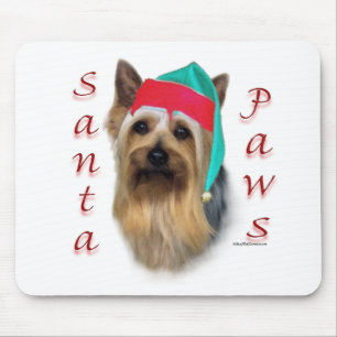 Silky Terrier Santa Paws Mousepad