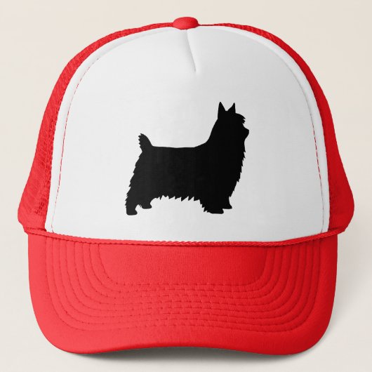Silky Terrier Silhouette Truckerkappe (Vorderseite)