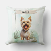 Silky Terrier Wasserfarbe Personalisierter Hund