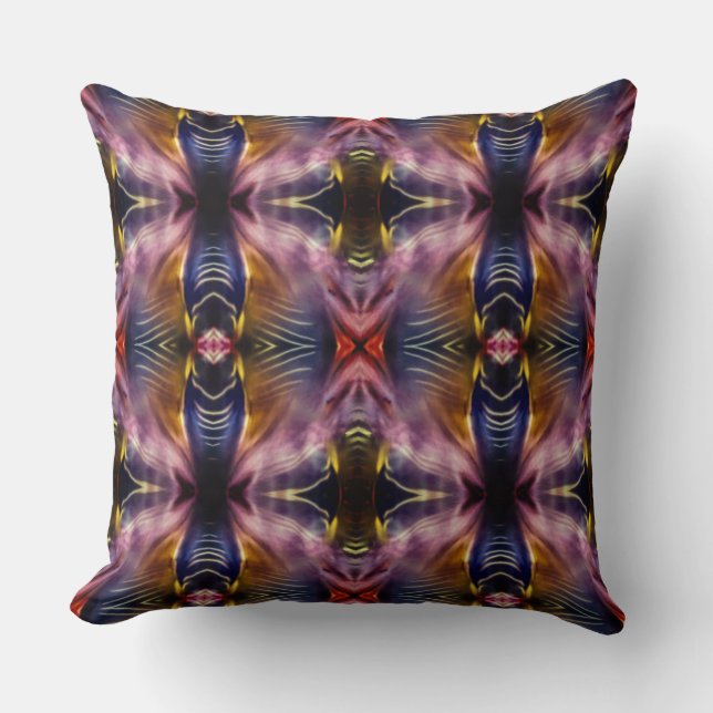 Silky-Wiederholung in schwarz und bordeauxrot aufg Kissen (Vorderseite)