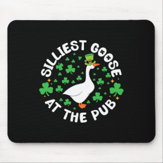 Silliest Goose At The Pub Funny Shamrock St Patric Mousepad