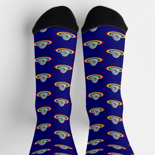 Silly Alien and Spaceship Socken (Oben)