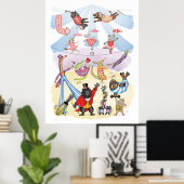 Silly animal circus art print poster (Heimbüro)