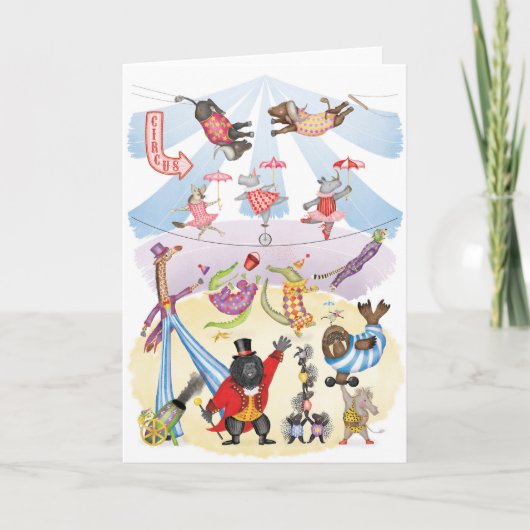 Silly animal circus blank card karte (Vorderseite)