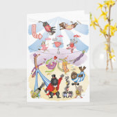 Silly animal circus blank card karte (Gelbe Blume)