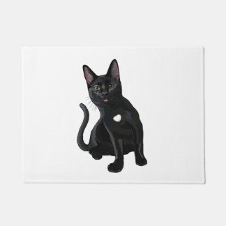 Silly Black Cat Blep Classic T-Shirt Fußmatte