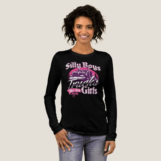 Silly Boys, Trucks Are for Girls Tri-Blend Shirt (Volle Vorderseite)