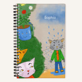 Silly Cat Personalized Spiral Notebook Notizblock (Vorderseite)