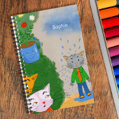 Silly Cat Personalized Spiral Notebook Notizblock