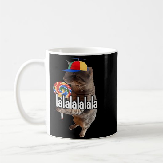 Silly Cat With Lollip Meme Kaffeetasse (Links)