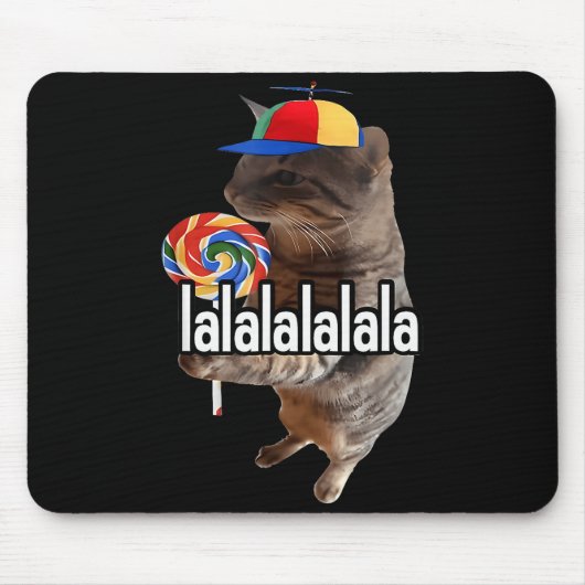 Silly Cat With Lollip Meme  Mousepad (Vorne)