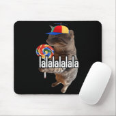Silly Cat With Lollip Meme Mousepad (Mit Mouse)