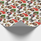 Silly Christmas Hats Six Photo Geschenkpapier (Ecke)