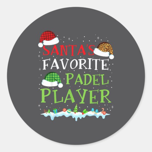 Silly Coach Favorite s Player Padel Santa Padel Fu Runder Aufkleber (Vorderseite)
