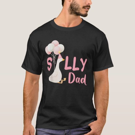 Silly Dad Goose Family Matching Birthday Squad Cre T-Shirt (Vorderseite)