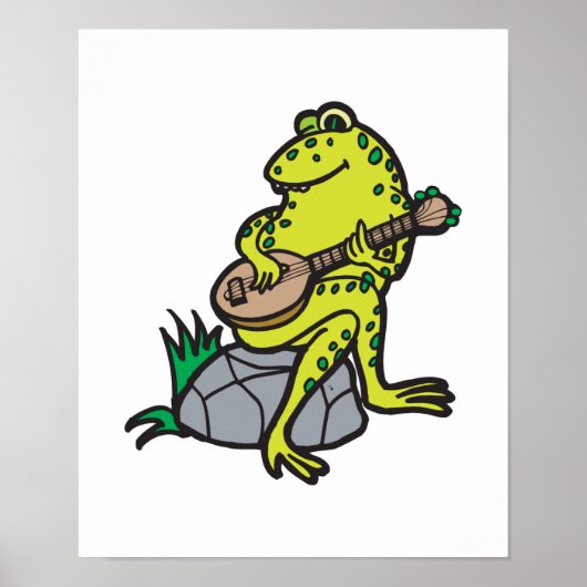 silly frog playing guitar poster (Vorne)