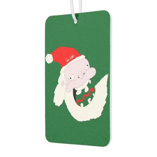 Silly goofy Santa Claus cartoon face  Autolufterfrischer (Links)