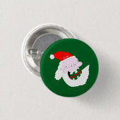Silly goofy Santa Claus cartoon face Button (Vorne & Hinten)