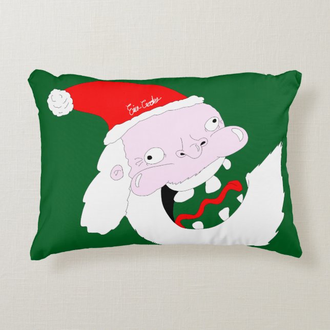 Silly goofy Santa Claus cartoon face  Dekokissen (Vorderseite)