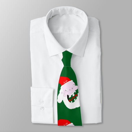 Silly goofy Santa Claus cartoon face Krawatte (Gebunden)