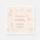 Silly Goose 1st Birthday Baby Shower Serviette (Vorderseite)