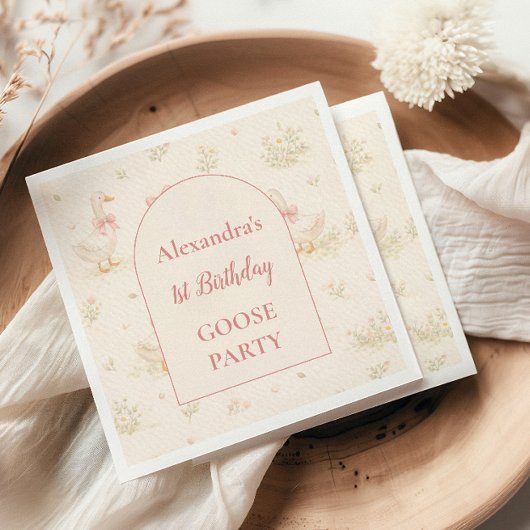 Silly Goose 1st Birthday Baby Shower Serviette