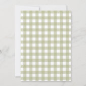 Silly Goose 1st Birthday Green Gingham Einladung (Rückseite)