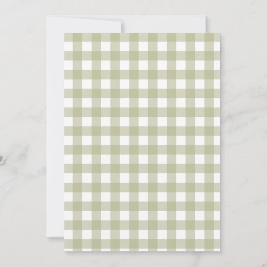 Silly Goose 1st Birthday Green Gingham Einladung (Rückseite)