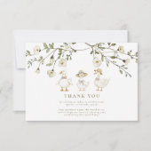 Silly Goose 1st Birthday Neutral Floral Dankeskarte (Vorderseite)