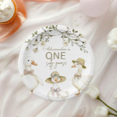 Silly Goose 1st Birthday Neutral Floral Pappteller