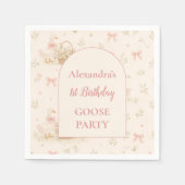 Silly Goose 1st Birthday Party Serviette (Vorderseite)