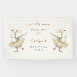 Silly Goose 3rd Birthday Watercolor Welcome Banner