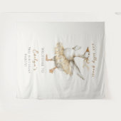 Silly Goose 3rd Birthday Watercolor Welcome Wandteppich (Vorderseite (Horizontal))