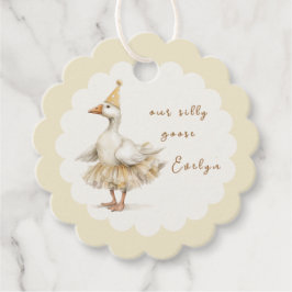 Silly Goose 3rd Birthday Yellow Watercolor Geschenkanhänger