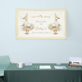 Silly Goose 3rd Birthday Yellow Watercolor Welcome Banner (Messeveranstaltung)