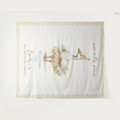 Silly Goose 3rd Birthday Yellow Watercolor Welcome Wandteppich (Vorderseite (Horizontal))