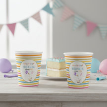 Silly Goose 5. Geburtstag Pastell-gestreifte Papie
