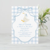 Silly Goose and Gosling Baby Shower Invitation Einladung (Stehend Vorderseite)