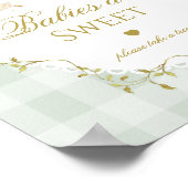 Silly Goose Babies sind süß Sage Grün Gingham Poster (Ecke)