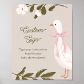 Silly Goose Baby Shower Custom Tabletop Sign Poster (Vorne)
