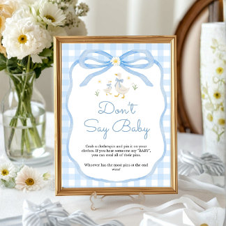 Silly Goose Baby Shower | Don't Say Baby Tischschi Poster
