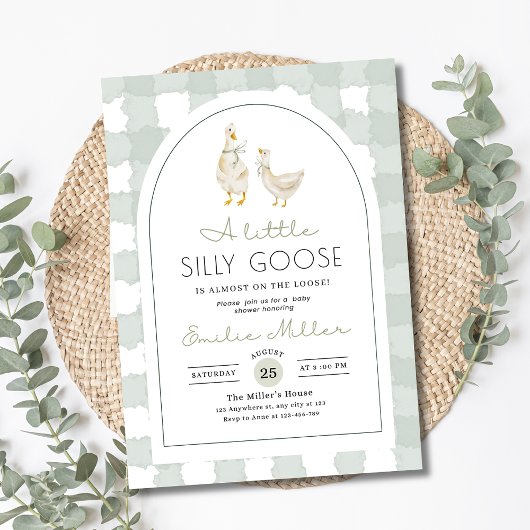 Silly Goose Baby Shower Invitation, Gender Neutral Einladung
