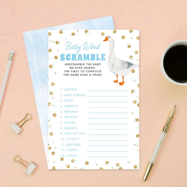 Silly Goose Baby Shower Word Scramble Game (Von Creator hochgeladen)