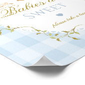 Silly Goose Babys sind süß Blau Gingham Schleife Poster (Ecke)