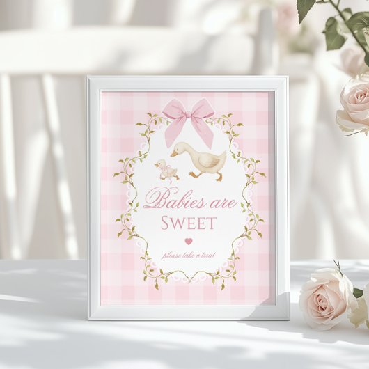 Silly Goose Babys sind süße rosa Gingham Poster