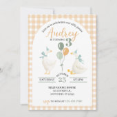 Silly Goose Birthday Invitation | Watercolor Plaid (Vorderseite)