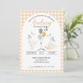Silly Goose Birthday Invitation | Watercolor Plaid (Stehend Vorderseite)